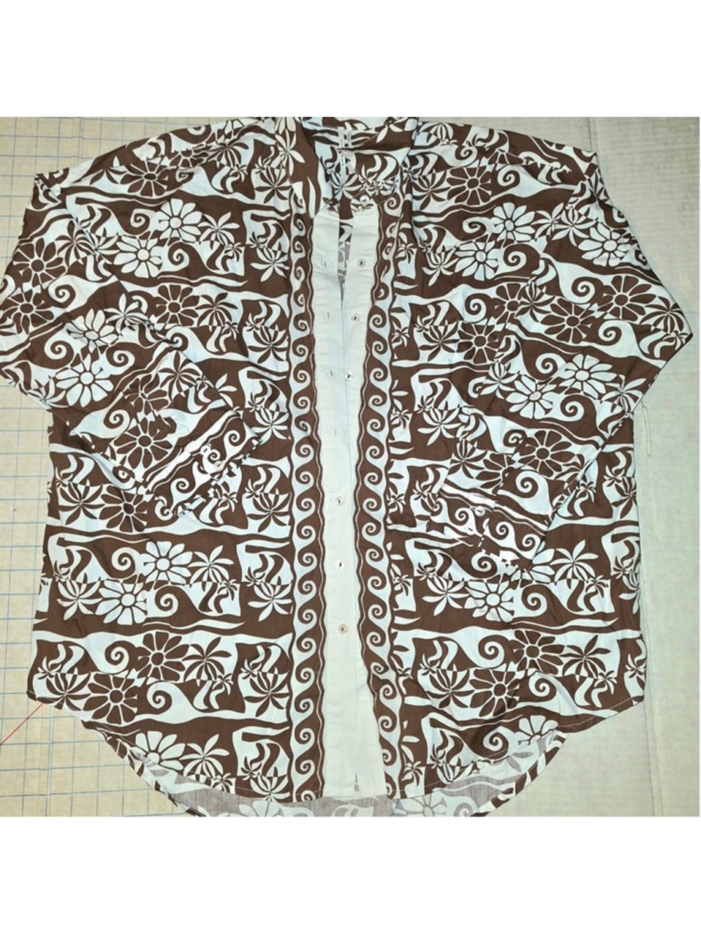 By Anthropologie Poplin Long-Sleeve Buttonup Shirt Oversized Printed Top Size S - Picture 6 of 10